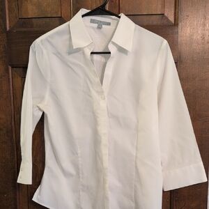 Foxcroft Cream Non-Iron Fitted Shirt